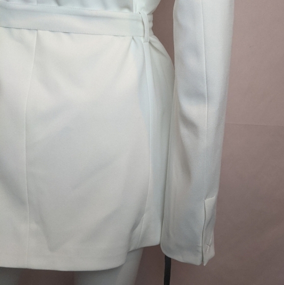 Pinko Cola 1 Giacca White Belted Jacket size 10 - Picture 8 of 13